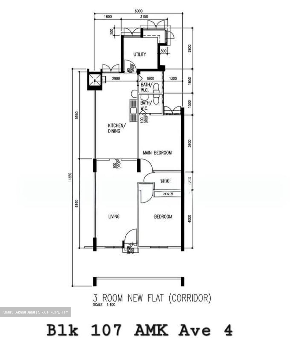 Blk 105 Kebun Baru Heights (Ang Mo Kio), HDB 3 Rooms #605493741